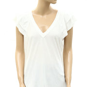 Maeve Anthropologie Catie Ruffle-Sleeved Tee Blouse Top L