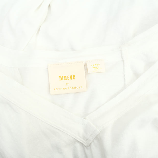 Maeve Anthropologie Catie Ruffle-Sleeved Tee Blouse Top L