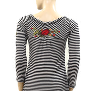 Caite Anthropologie Floral Embroidered Tunic Blouse Top