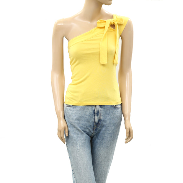 Anthropologie Maeve One-Shoulder Bow Blouse Top XXS
