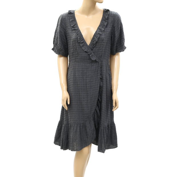 Odd Molly Anthropologie Wrap Striped Texture Dress S
