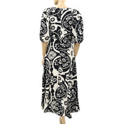 River Island Cream Printed Midi Dress S