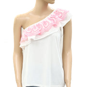 Lilly Pulitzer Eyelet Embroidered One-Shoulder Blouse Top