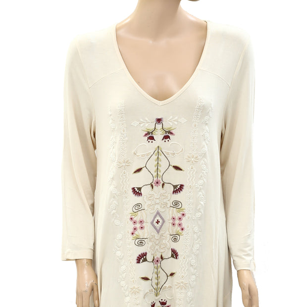 Soft Sorroundings Floral Embroidered Tunic Top