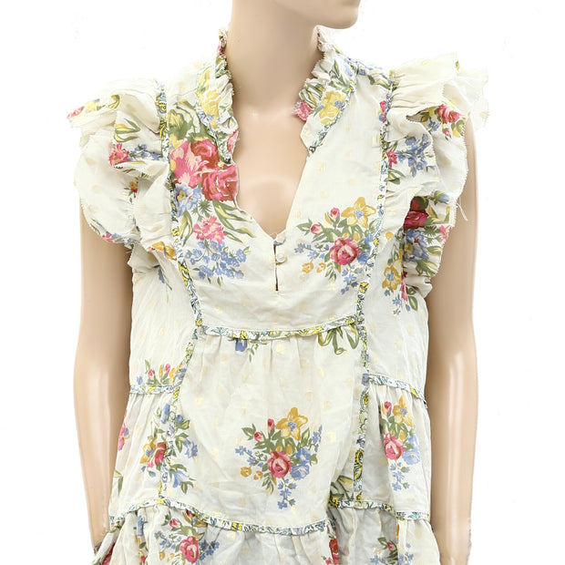 Love The Label Anthropologie Helena Ivory Blouse Top S