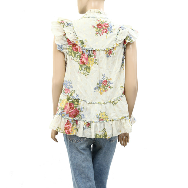 Love The Label Anthropologie Helena Ivory Blouse Top S