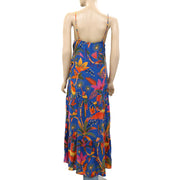 Farm Rio Anthropologie Blue Macaw Party Cover-Up Midi Dress