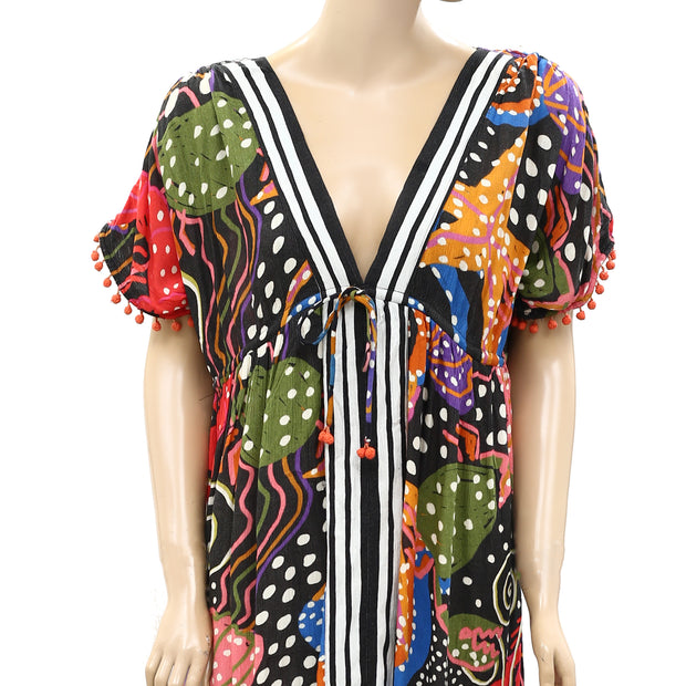 Farm Rio Anthropologie Polka Dot Print Cover-up Midi Dress M