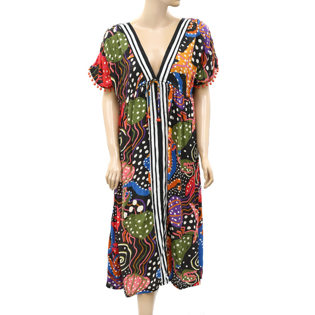 Farm Rio Anthropologie Polka Dot Print Cover-up Midi Dress M