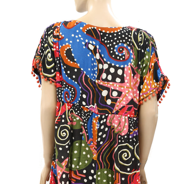Farm Rio Anthropologie Polka Dot Print Cover-up Midi Dress M