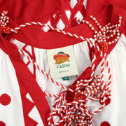 Farm Rio Anthropologie Red Tropical Cutwork Mini Dress S