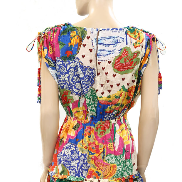 Farm Rio Anthropologie Sunny Mix Mini Dress S