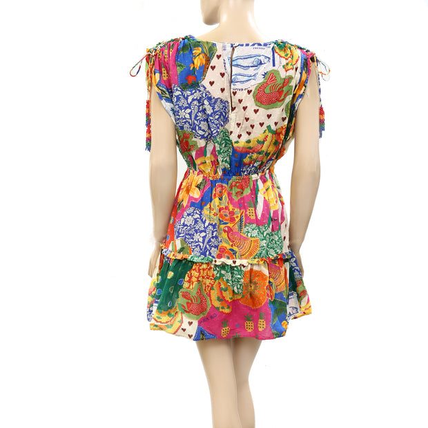 Farm Rio Anthropologie Sunny Mix Mini Dress S