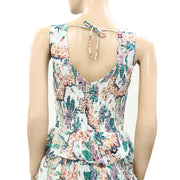 Love The Label Anthropologie Smocked Floral Printed Mini Dress M