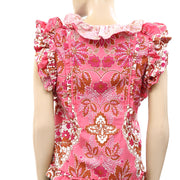 Love The Label Anthropologie Ruffled Floral Printed Blouse Top S