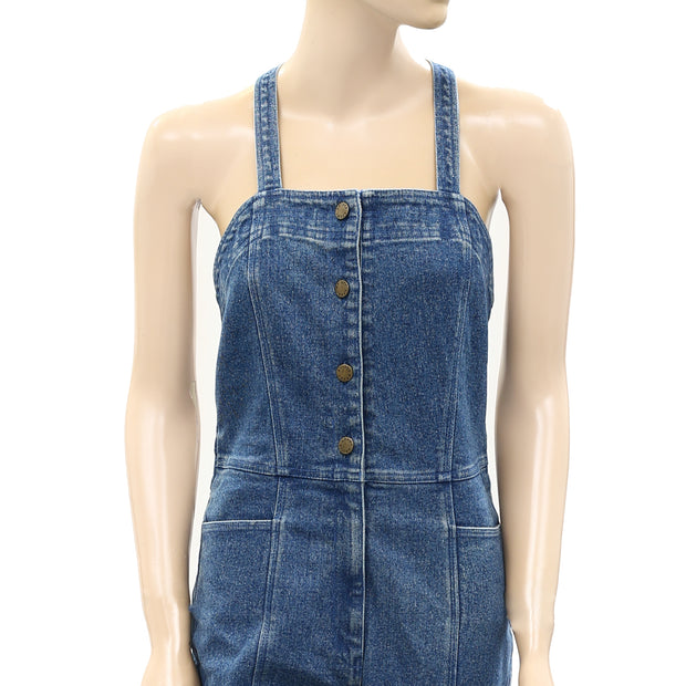 Apiece Apart Malene Overall Denim Blue Jumpsuit XS