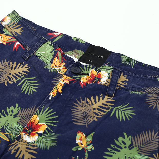 Brinell Printed Cotton Twill Enzyme Washed Shorts Men's