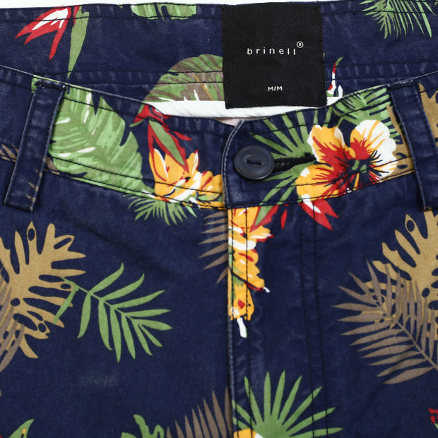 Brinell Printed Cotton Twill Enzyme Washed Shorts Men's