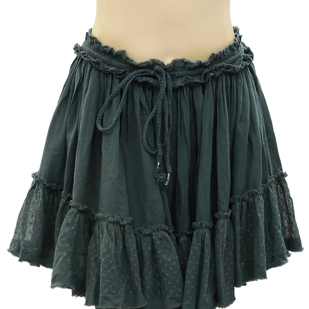 Free People Endless Summer Dotted Mesh Ruffle Mini Skirt