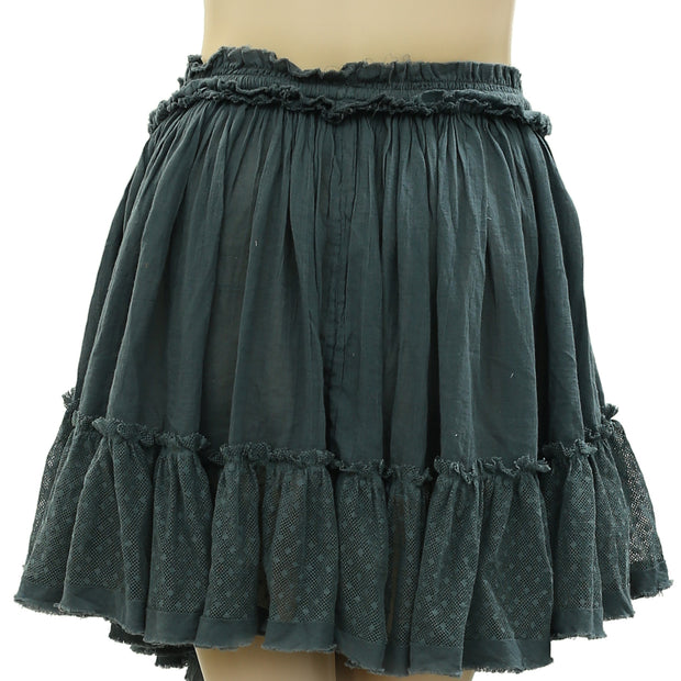 Free People Endless Summer Dotted Mesh Ruffle Mini Skirt