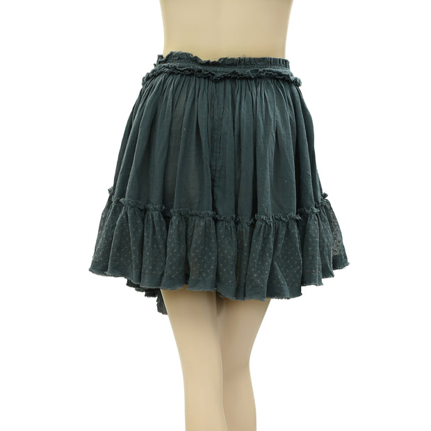 Free People Endless Summer Dotted Mesh Ruffle Mini Skirt