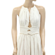 Free People Endless Summer Solid Halter Maxi Long Dress S