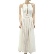 Free People Endless Summer Solid Halter Maxi Long Dress S