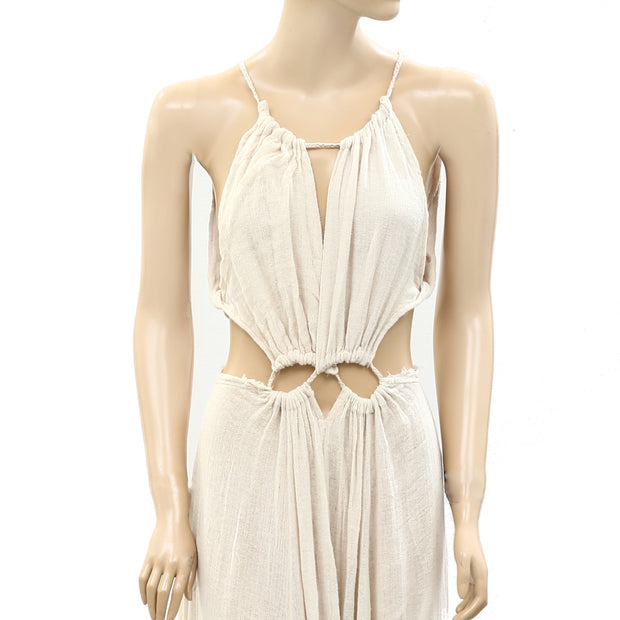Free People Endless Summer Halter Solid Cutout Maxi Dress