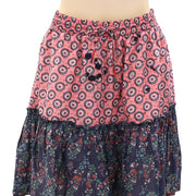 Odd Molly Anthropologie Floral Embroidered Printed Ruffle Mini Skirt S-1