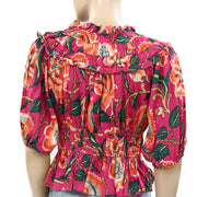 Love The Label Anthropologie Floral Printed Blouse Top S