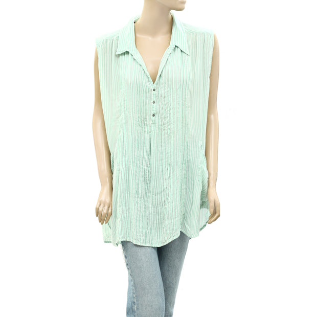 Free People FP One Striped Printed Tunic Tank Top S