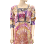 Free People Tie & Dye Lace Maxi Slip Dress
