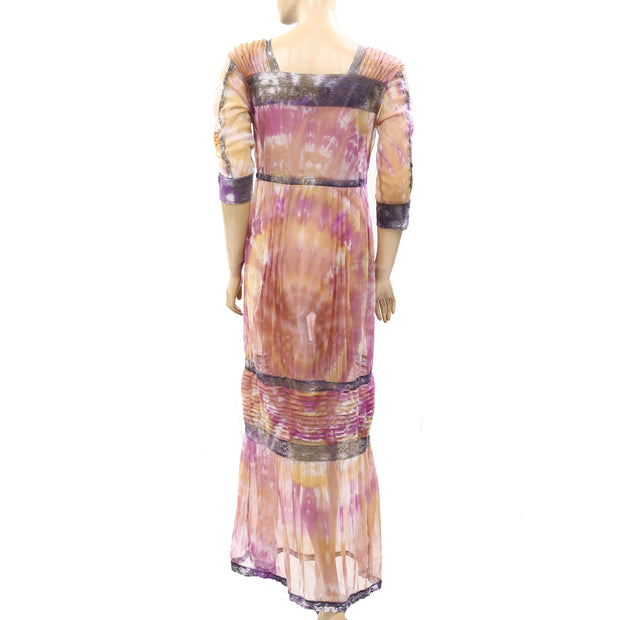 Free People Tie & Dye Lace Maxi Slip Dress
