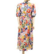 Farm Rio Anthropologie Sand Sunny Daisies Maxi Dress
