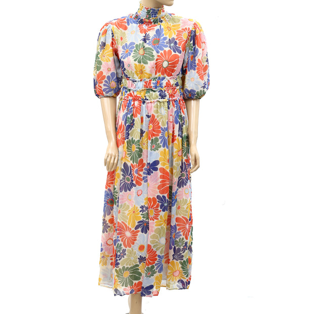 Farm Rio Anthropologie Sand Sunny Daisies Maxi Dress