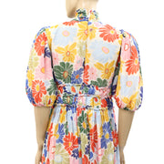 Farm Rio Anthropologie Sand Sunny Daisies Maxi Dress