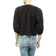 Nili Lotan Buttondown Solid Blouse Top S