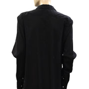 Nili Lotan Solid Long Sleeve Cotton Long Maxi Dress XS