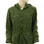 Alice + Olivia Marna Embroidered Hooded Parka Jacket Top M