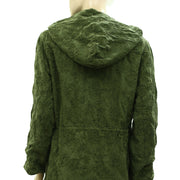 Alice + Olivia Marna Embroidered Hooded Parka Jacket Top M