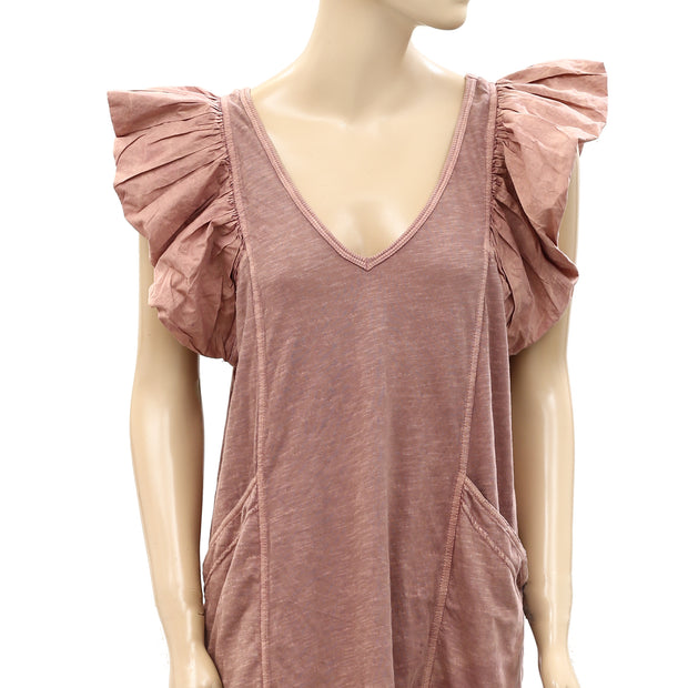 Daily Practice by Anthropologie Flutter-Sleeve Tee Dress S