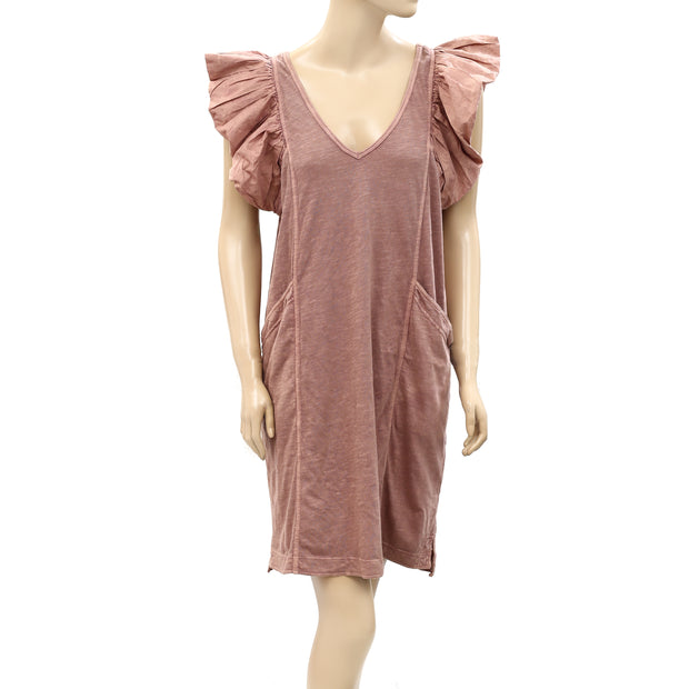 Daily Practice by Anthropologie Flutter-Sleeve Tee Dress S