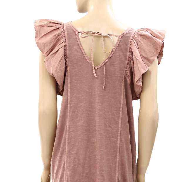 Daily Practice by Anthropologie Flutter-Sleeve Tee Dress S
