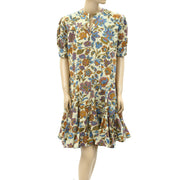 Le Petite Francaise Floral Printed Ruffle Mini Dress M