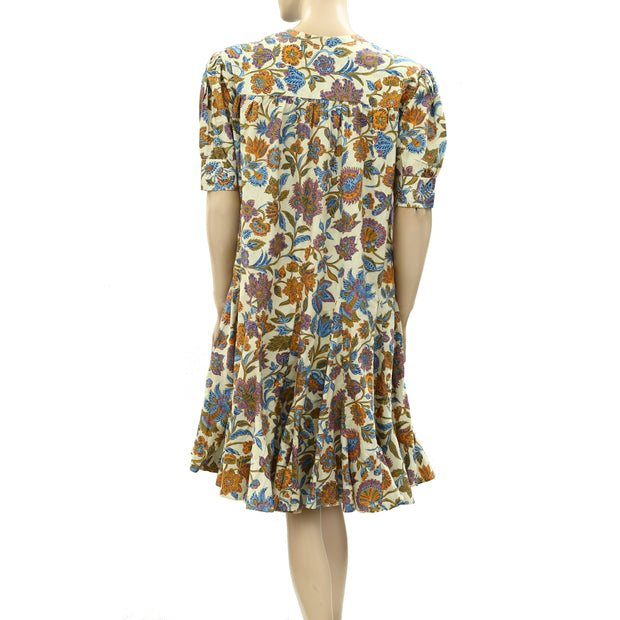 Le Petite Francaise Floral Printed Ruffle Mini Dress M