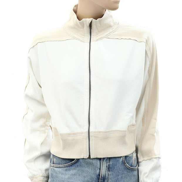 Free People We The Free Asher Track Zip Up Jacket Cropped Top XS
