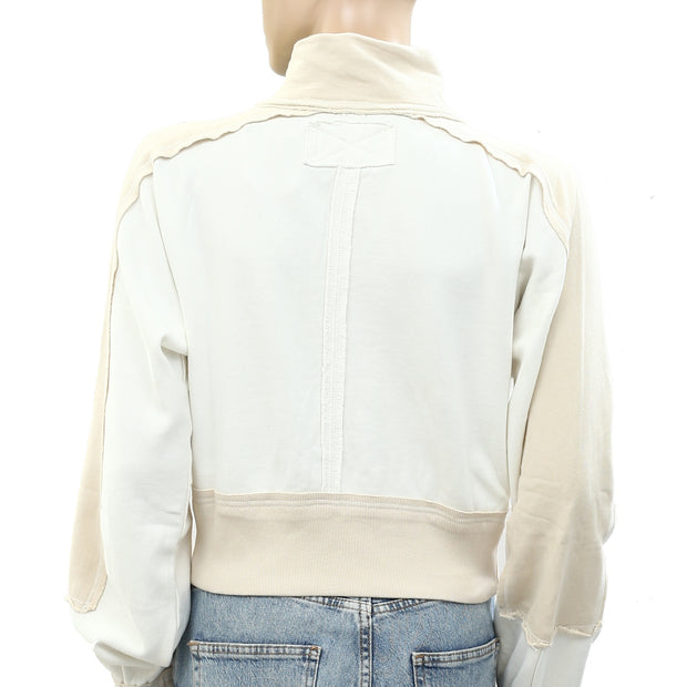 Free People We The Free Asher Track Zip Up Jacket Cropped Top XS