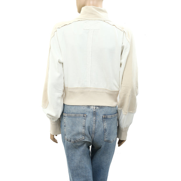 Free People We The Free Asher Track Zip Up Jacket Cropped Top XS