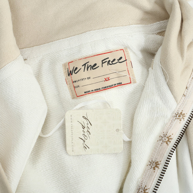 Free People We The Free Asher Track Zip Up Jacket Cropped Top XS