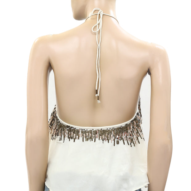 Free People Smoke Screen Tank Sequin Embellished Blouse Top XS